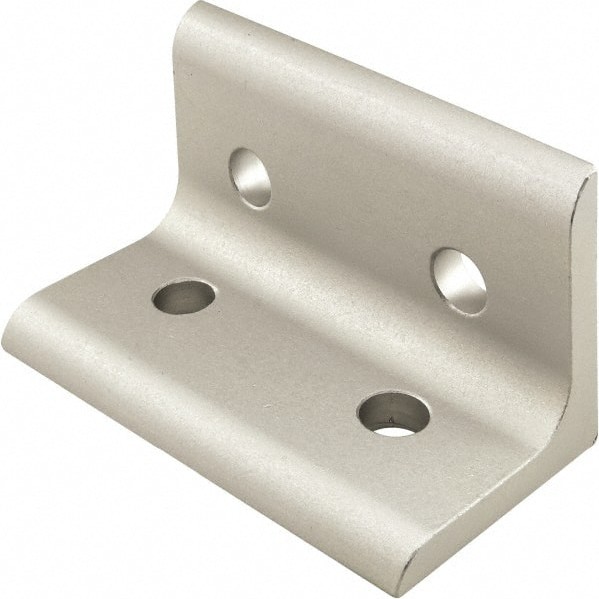 Clear anodized silver aluminum brackets