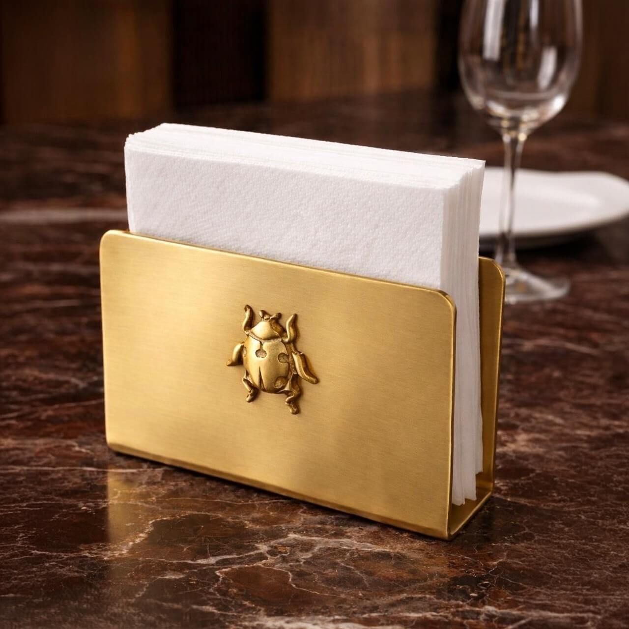 Antique Brass Plated napkin tissue holder