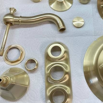 Satin brushed brass bathroom fixtures