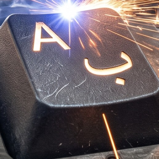 Keyboard laser engraving dubai for Arabic and English layouts