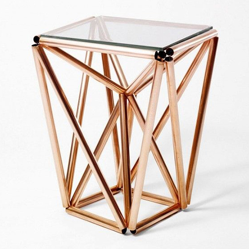 Custom coffee table fabricated for hotel lounge areas