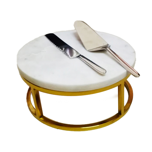 Table top cutting board with natural marble top for buffet carving stations