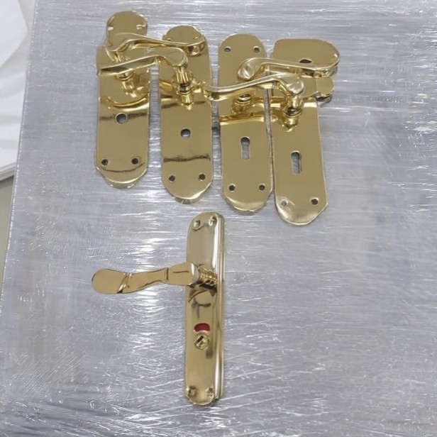 24K gold plated door handles fittings for luxury hotels created in Sharjah UAE