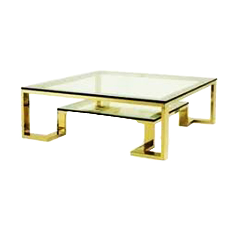 Gold plated coffee table frame for luxury living spaces