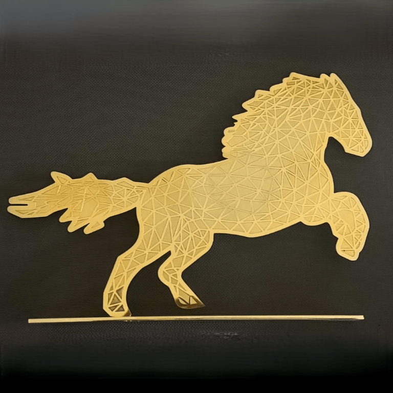 24K gold plated horse sculpture custom metal artwork