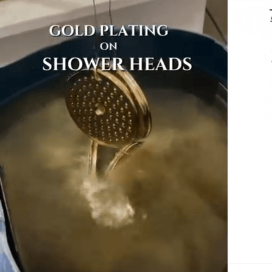 Gold plating process on luxury bathroom showerhead fixture